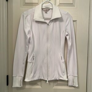 Athleta Women’s White‎ Ridge Crop Zippered Jacket Sz XS Workout Athletic Ribbed